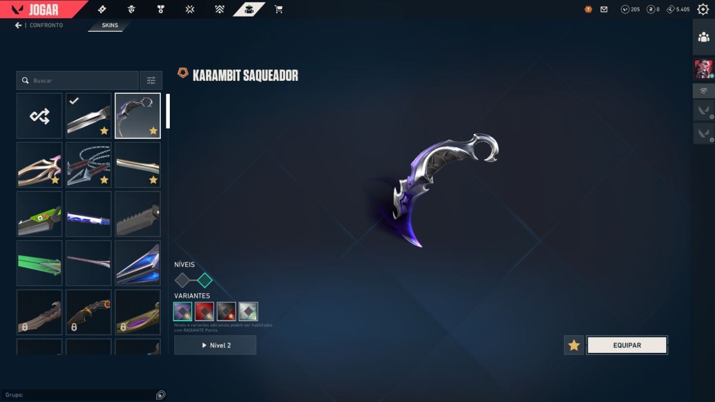 CONTA DE VALORANT COM MUITAS SKINS DE FACA + VANDAL + SHERIFF