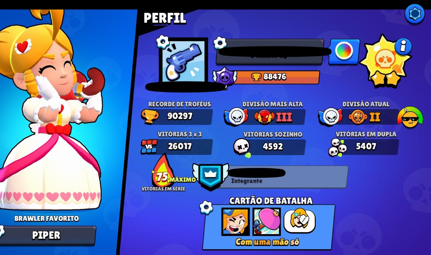 BRAWL STARS CONTA DE 90K / 48 RANK 35 / 14/15 PASSES /+ DE 100 SKINS