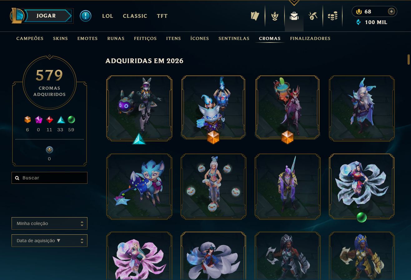 Conta LoL Full Skins 1372 + Diamante + Conta Antiga