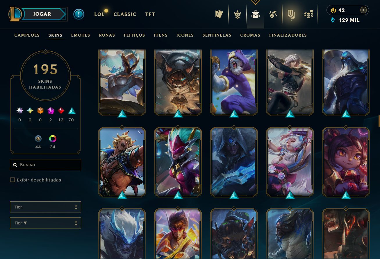 CONTA UNRANKED - 195 SKIN - FULL CHAMP + PREÇO BAIXISSIMO! - 100% SEGURA!
