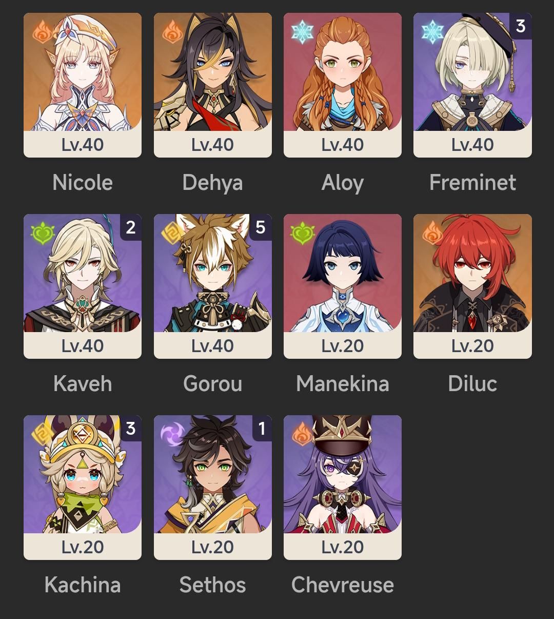 CONTA GENSHIN IMPACT COM NICOLE+YELAN C1 E OUTROS T5, E CONTEUDO PRA EXPLORAÇÃO