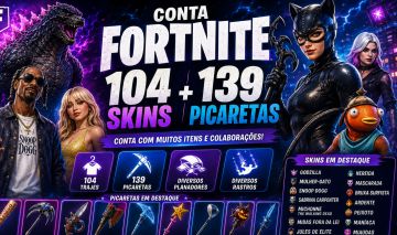 FORTNITE | 104 SKINS + 139 PICARETAS | GODZILLA | MULHER-GATO | SNOOP DOGG