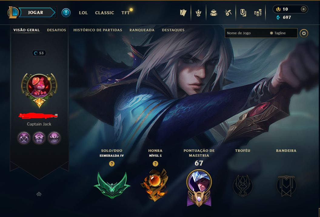 Conta LOL, Esmeralda 4. Talon velho oeste e Talon espada resiliente
