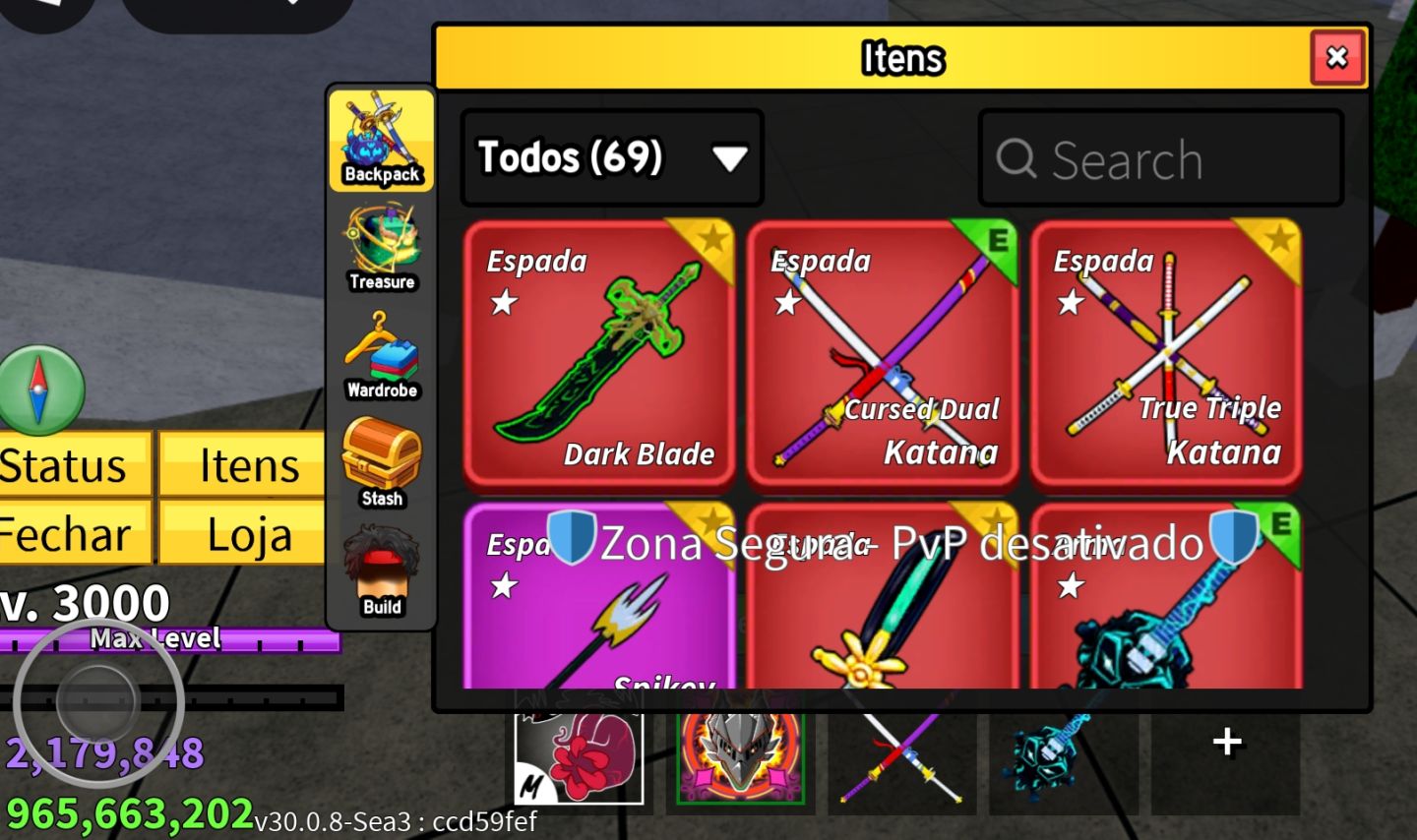 Conta de roblox focada em blox fruits,aotr,fish e muitos mais jogos