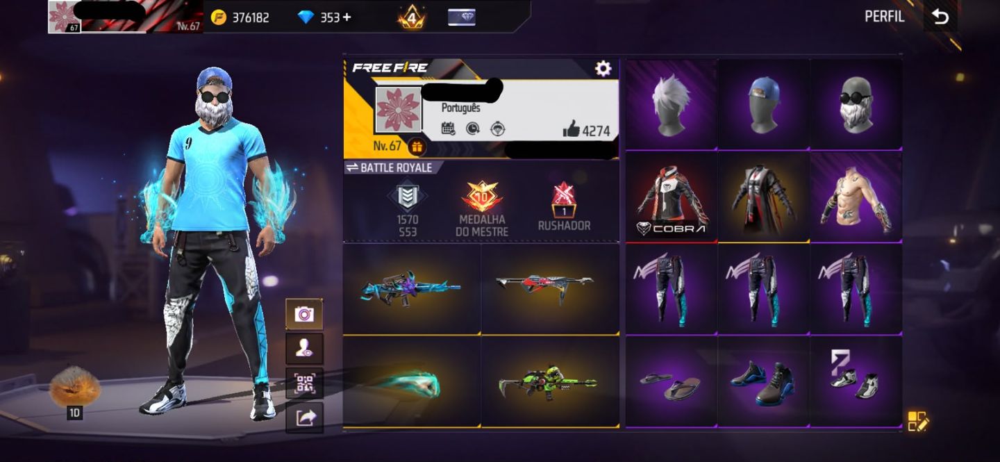 Conta free fire gemada rara com entrada punho angelical troca nick barbinha