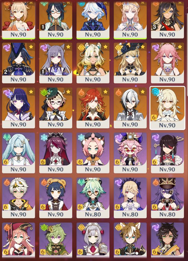 CONTA GENSHIN IMPACT DESDE A 1.0 39 PERSONAGENS T5, 27 ARMAS T5 SERVER AMERICA