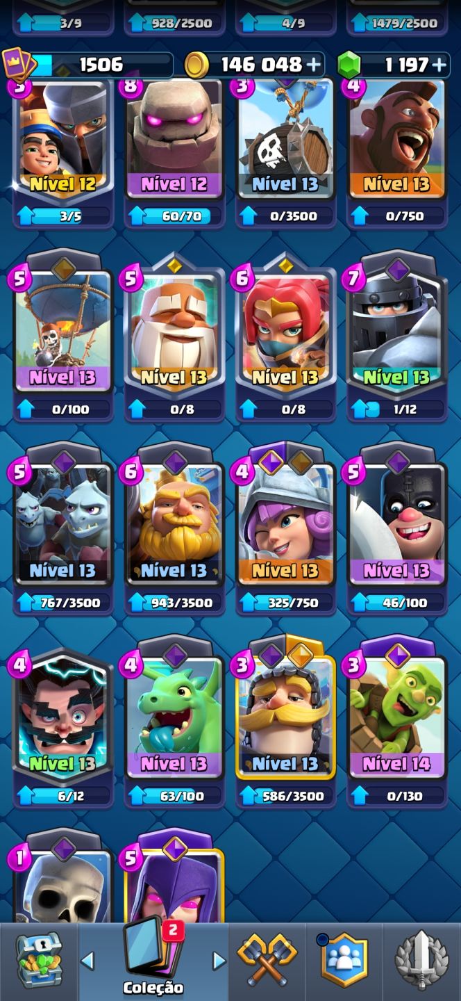 CONTA CLASH ROYALE 9.5K TROFÉUS + 1.197 GEMAS