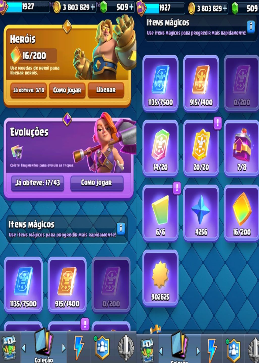 CONTA DE CLASH ROYALE | 13K TROFEUS 17 EVOLUÇÃO E 3 HEROI COM MAIOR CAMPEÃO |