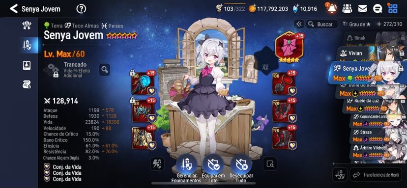 Conta Epic Seven ( e7 ) Dona da balança SSS, Mei Lin SSS, Arby SSS