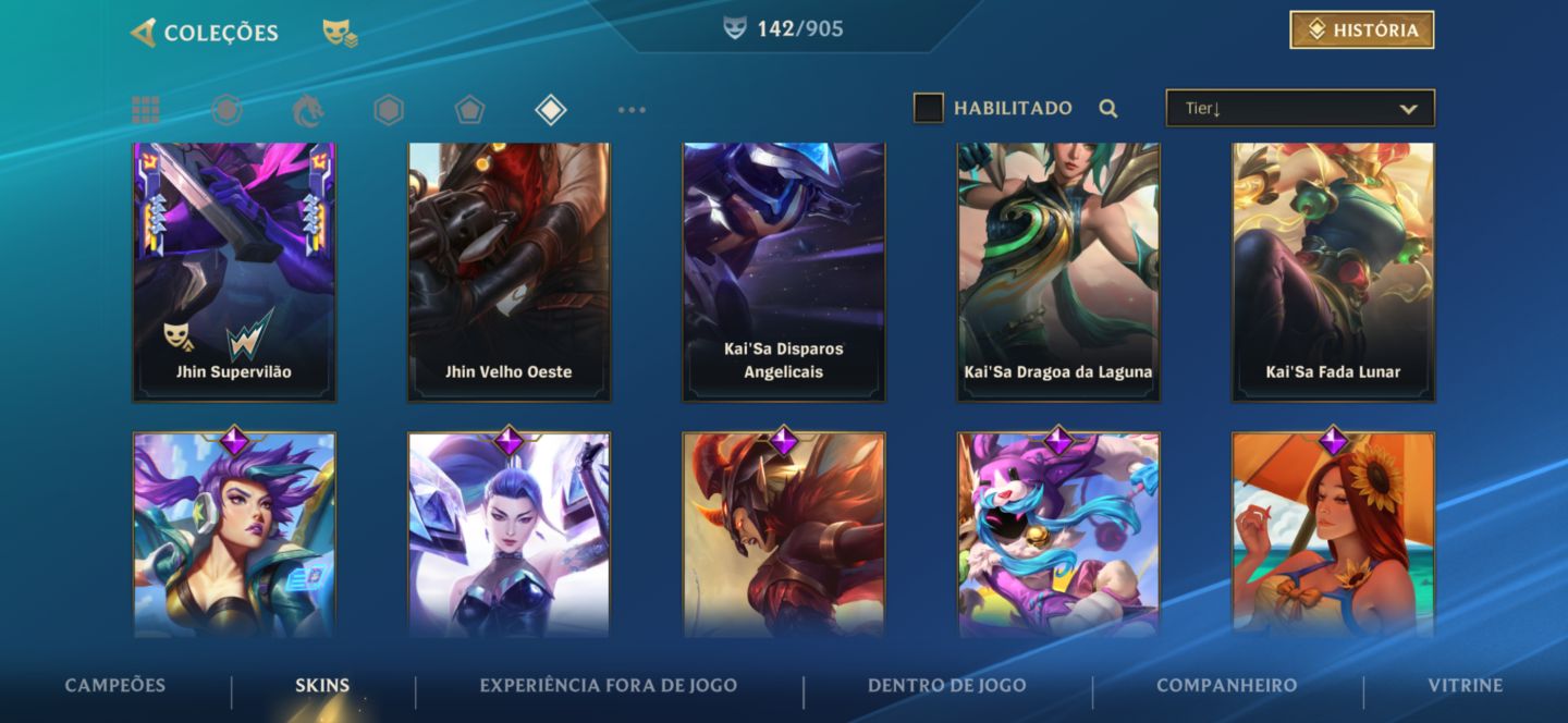Conta Wild Rift upada 142 skins