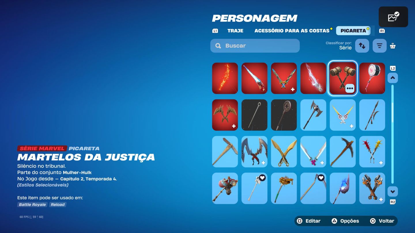 Conta try hard fortinite com passe do tony stark completo e machado do kratos