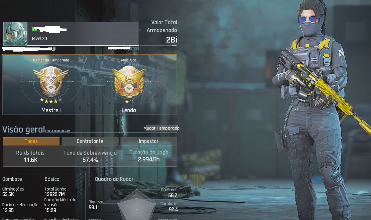 CONTA ARENA BREAKOUT INFINITE - PC 2 BI STASH SKIN EVITTA + RARA