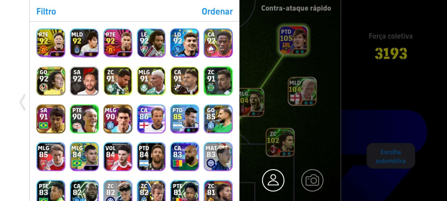 CONTA EFOOTBALL MOBILE RARA FORÇA 3193