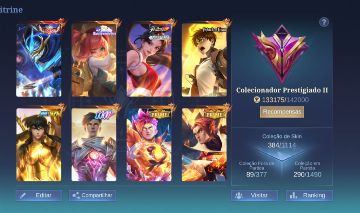 Conta mlbb prime yu zhong e claude, legends...