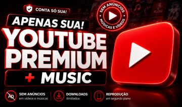 YouTube Premium + YouTube Music | Plano Família | 30 Dias | Conta Exclusiva