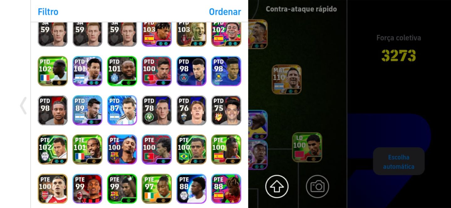 CONTA EFOOTBALL COM MESSI BIG TIME E CRISTIANO BIG TIME!!