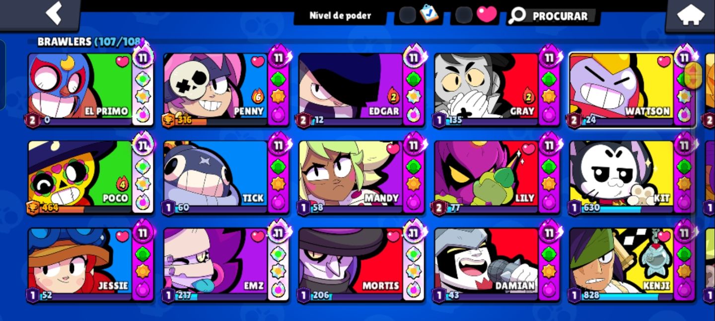 CONTA BRAWL STARS 73K+ TROFÉUS | 108 BRAWLERS | 51 PRESTÍGIOS