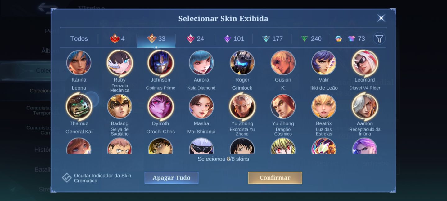 Mobile Legend CONTA COLECIONADOR MUNDIAL