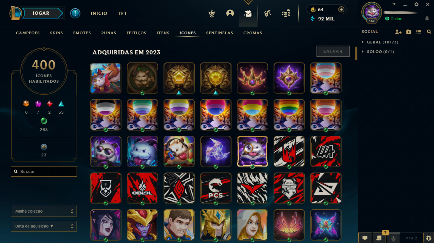 Acc League of Legends (564 skins) (bonus WR / TFT / LOR)