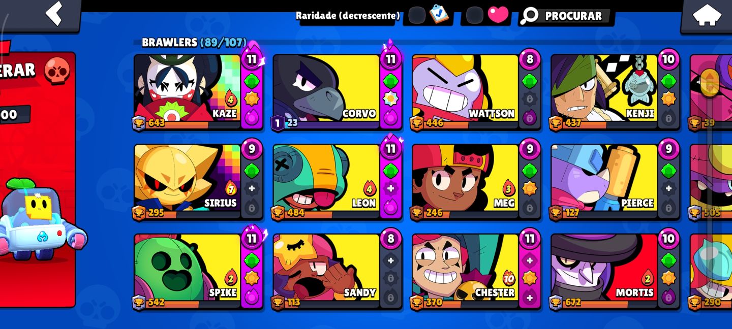 Conta 33k de troféus faltando somente 12 brawlers