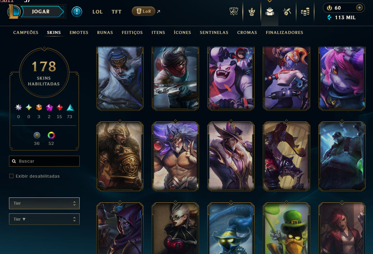 Conta LOL Diamante | 178 Skins | Todos Campeões | Desde 2016