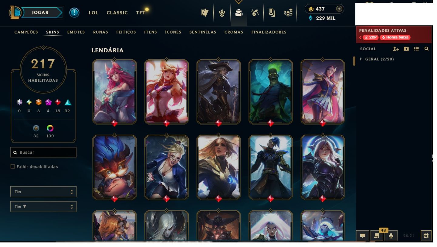 Conta LOL PLATINA(EX ESM3), TODOS os champs! MAIN SONA, MISS, AHRI, LUX, ZYRA.