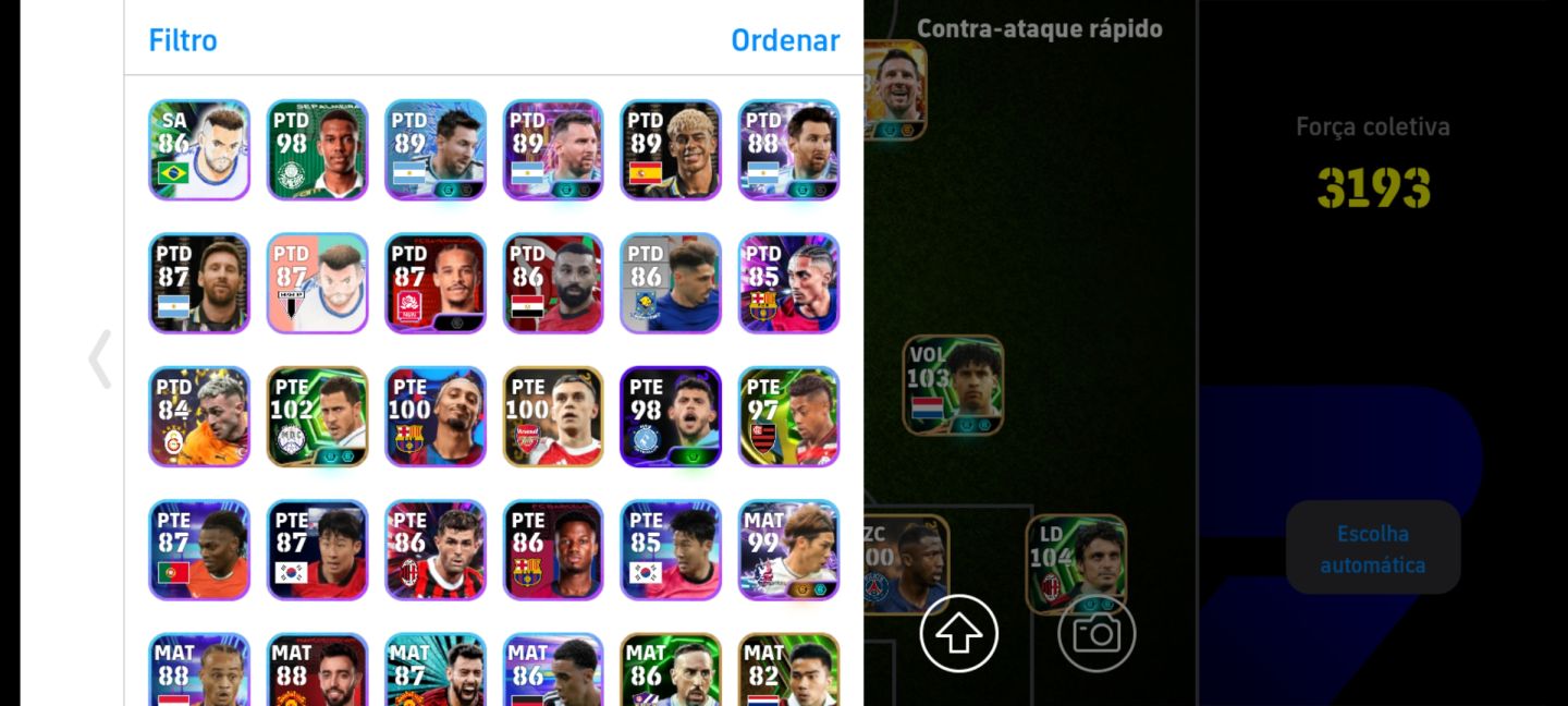 CONTA EFOOTBALL MESSI BIG TIME E RARIDADES
