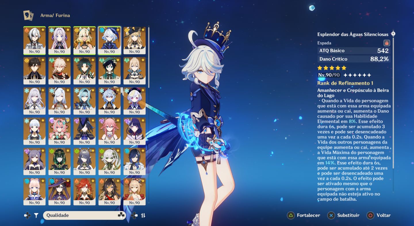 (PROMOÇÃO) CONTA GENSHIN 43 CHAR 5 STAR | 31 ARMASS | AR 60 IMPERDÍVEL