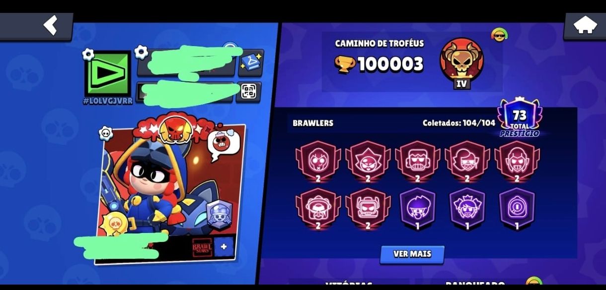Conta Brawl Stars 100k troféus
