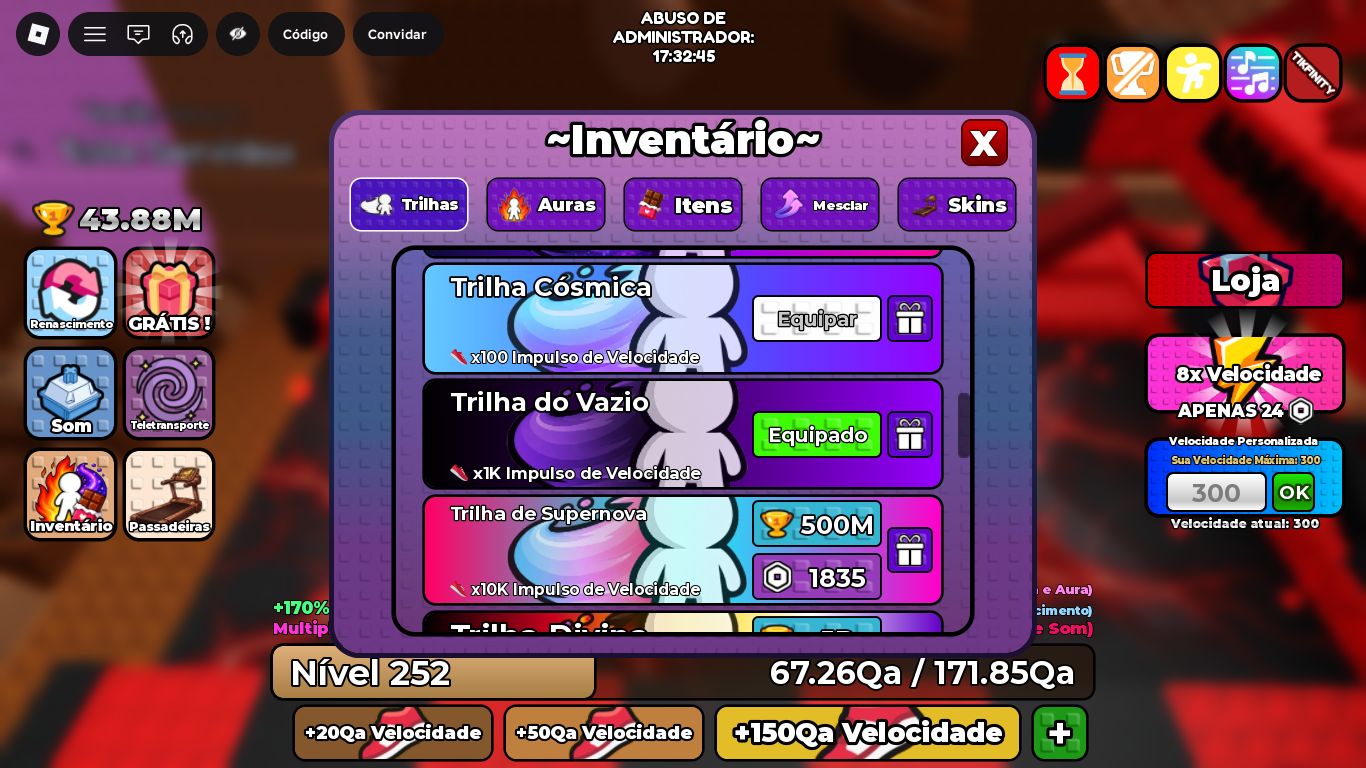 3.128 ROBUX GASTOS EM PASSES DE +1 SPEED KEYBOARD ESCAPE E CAR CRUSHERS 2. Conta