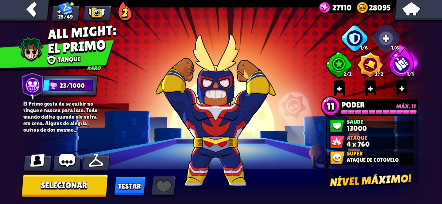 CONTA BRAWL STARS COM SKINS RARAS