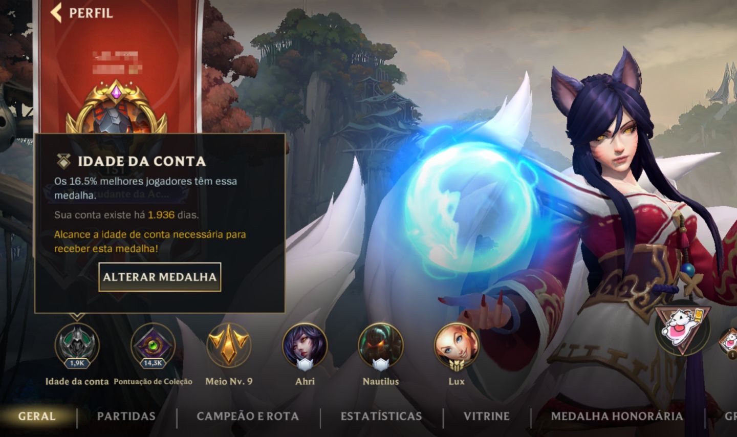 Conta antiga de ex mono Ahri