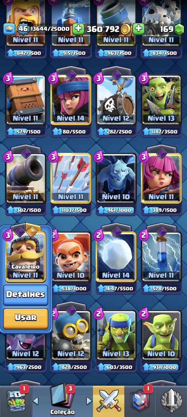 Conta clash royale 10k de troféus, diversas cartas upadas, level 46, 4 anos