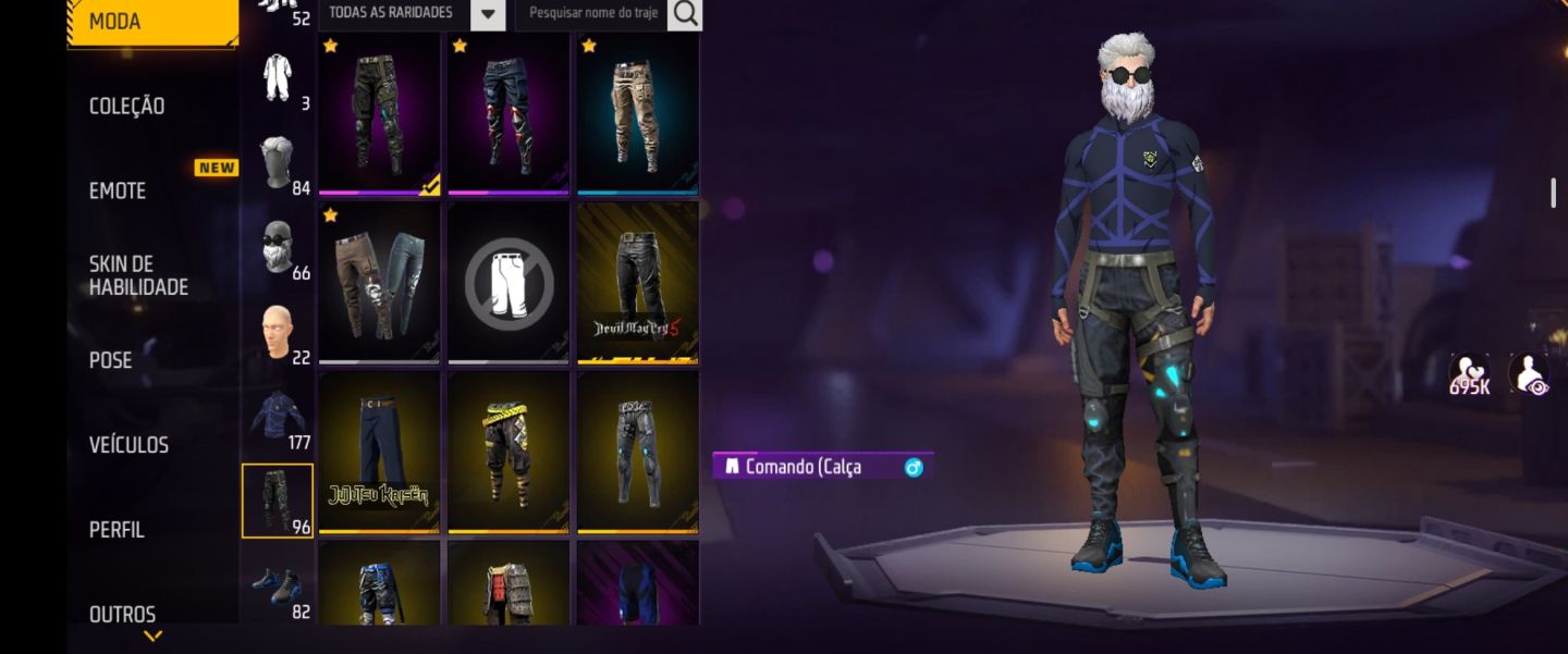 Conta de FF LV 58 - Conjunto de Treino Blue Lock,Barbinha, Dunk Master e mt+