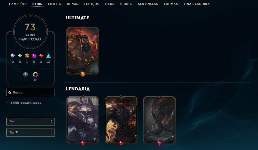 CONTA PLATINA 1 / YASUO EMISSÁRIO DA ESCURIDÃO / UDYR ULTIMATE / 31 SKINS /35KEA