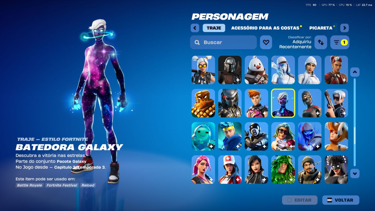 CONTA FORTNITE, MAIS DE 2000 REAIS GASTOS COM SKINS DESDE A SEASON 7