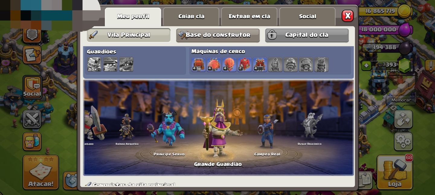 CONTA CLASH OF CLANS CV13 BEM EVOLUÍDAa
