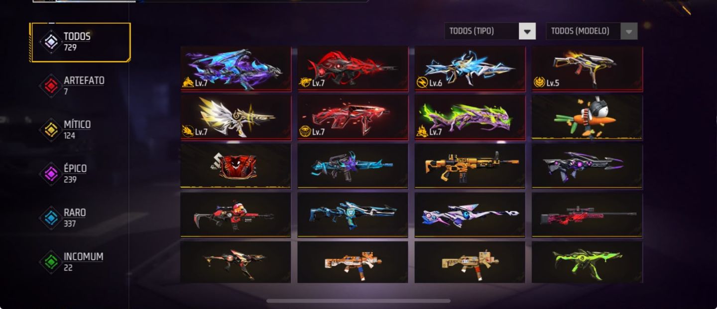 CONTA FREE FIRE FULL PARCERIA + 1K DE PEITAS + RAGNAROK+ PRIME 8 + PES DESCALÇO
