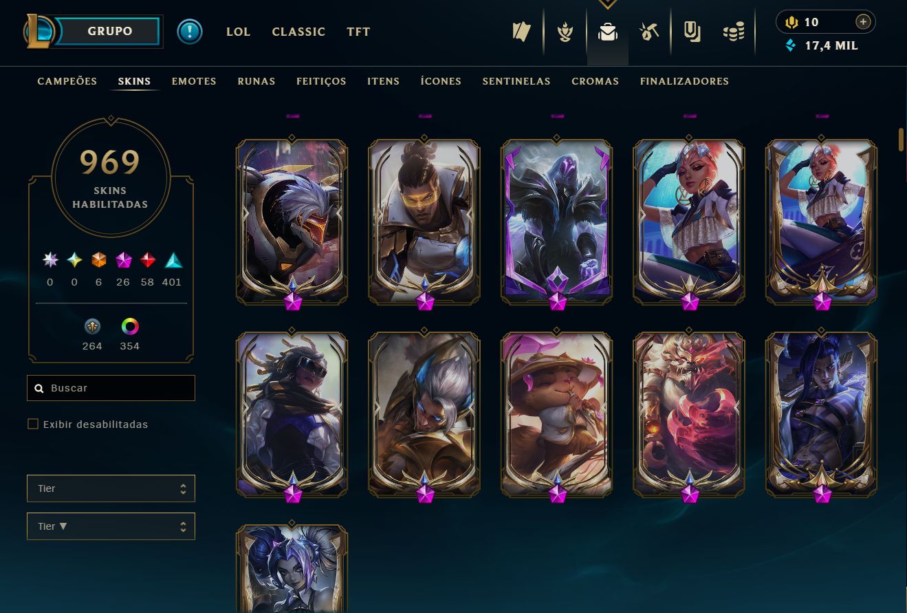 CONTA LOL DE 2013 COM 969 SKINS ELO ATUAL ESMERALDA BAIXEI PRA SAIR HOJE
