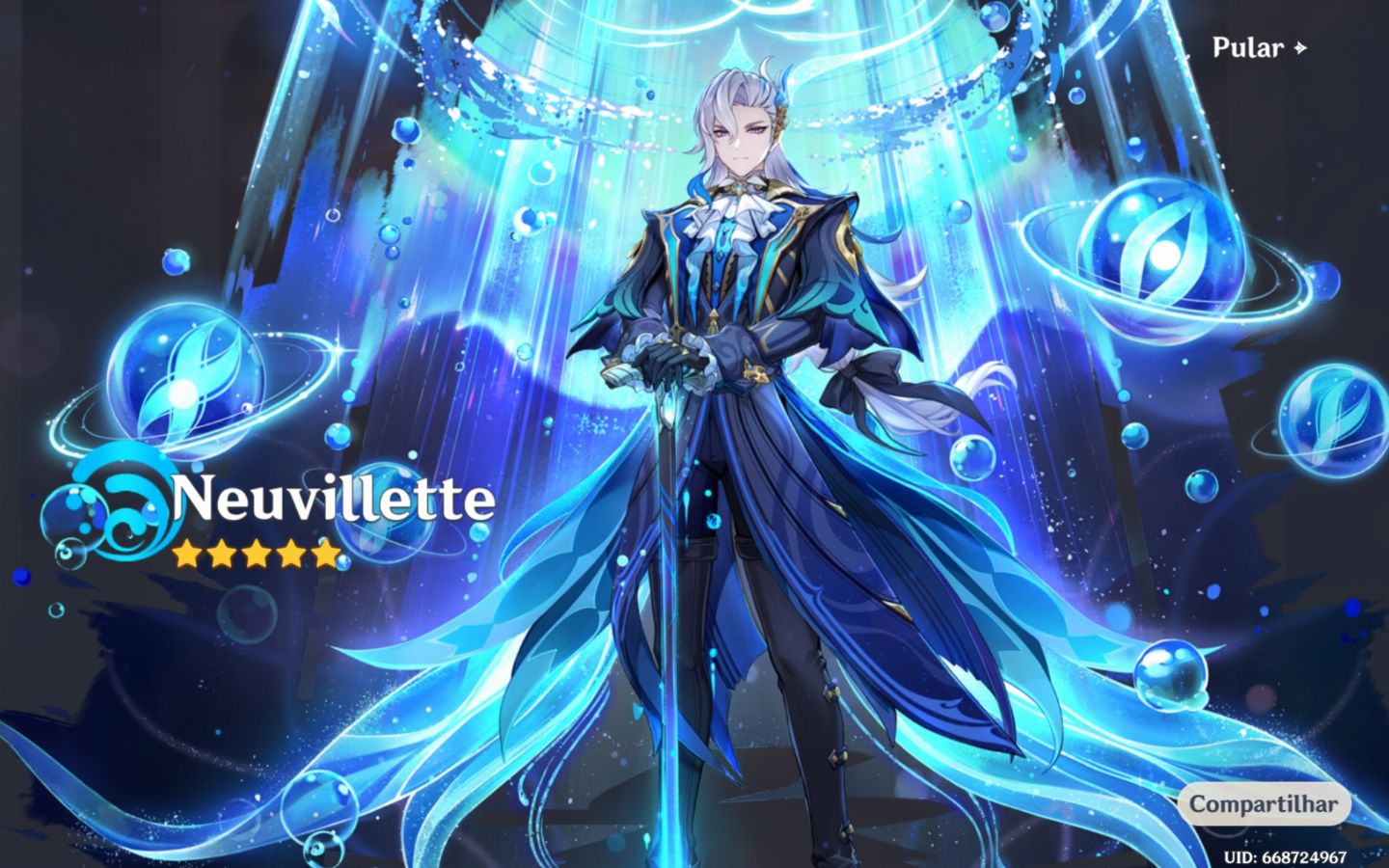CONTA GENSHIN IMPACT NEUVILLETTE + AYAKA + MONA AR44