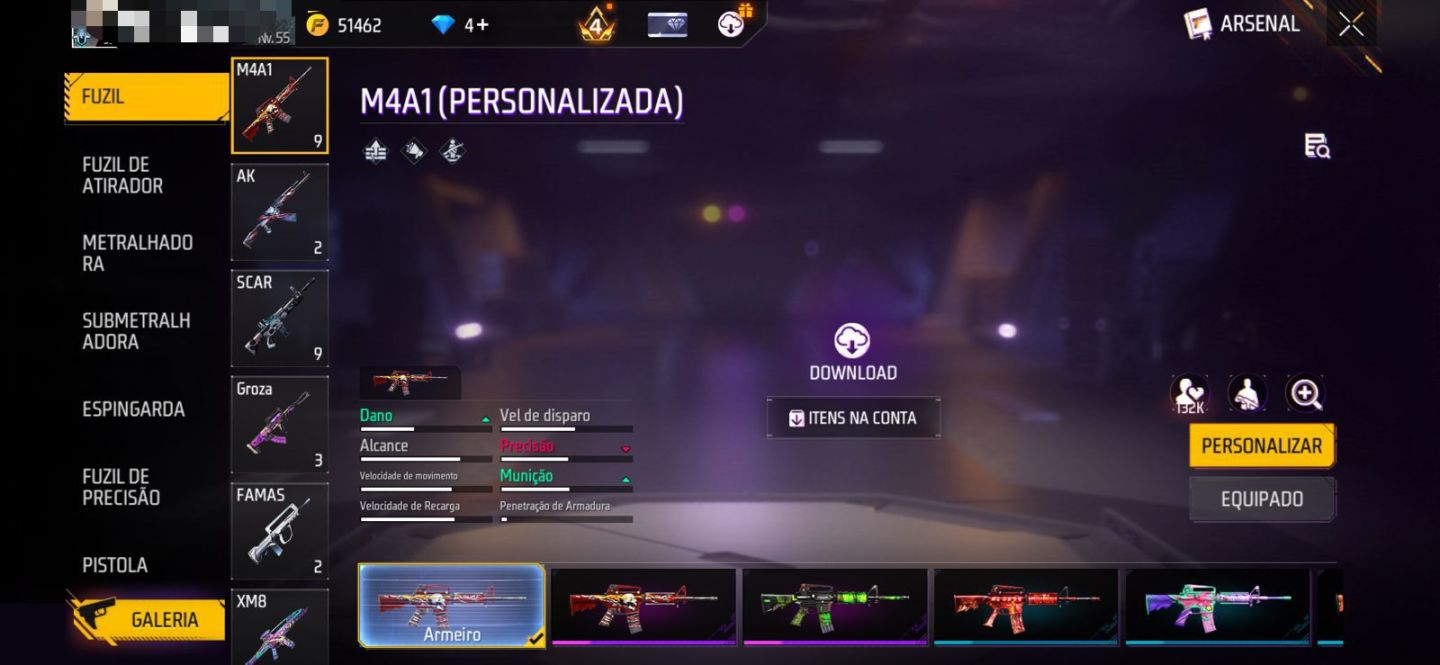 Conta Rara Nível 55