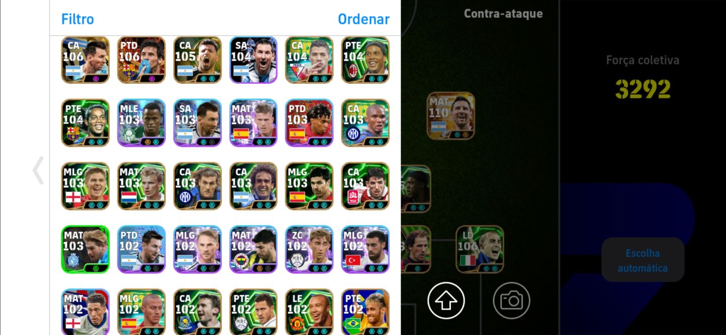 CONTA TOP eFootball 3292 FORÇA | GULLIT 108 + MESSI 110 + BANCO RECHEADO!