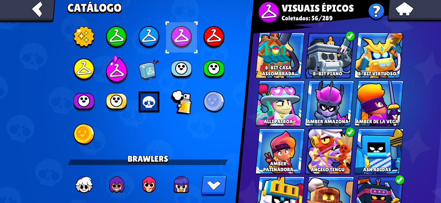 CONTA BRAWSTARS UPADA,VÁRIAS SKINS E PERSONAGENS,ÓTIMA PRA RANK COM OS META FULL