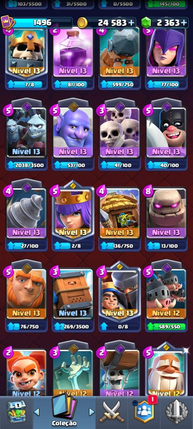 CONTA CLASH ROYALE RARA / CONTA 10 ANOS / 10k TROFÉUS / MUITOS COSMÉTICOS