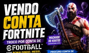 Conta Fortnite com Machado do Kratos por eFootball steam