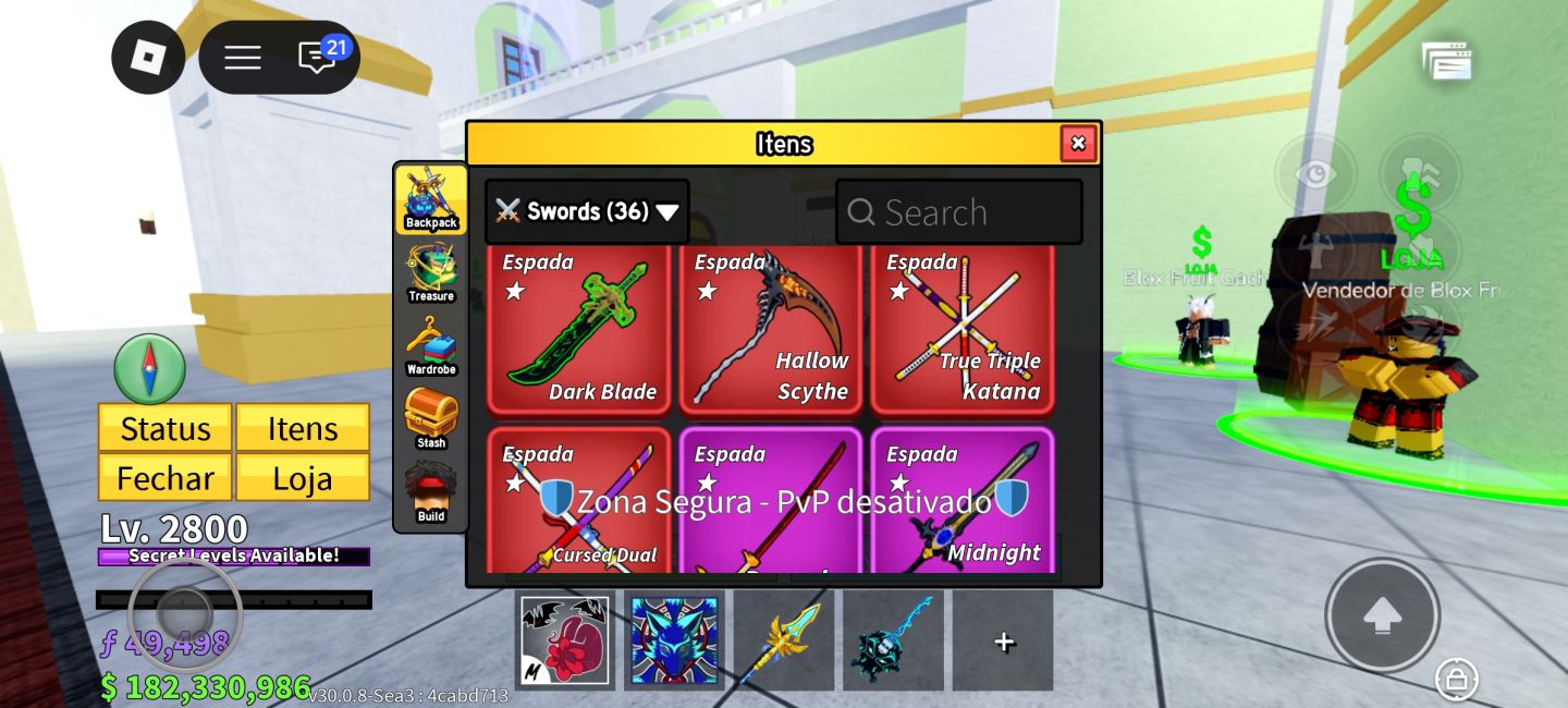 Conta blox fruits end game, conta completa, +skins no catálogo