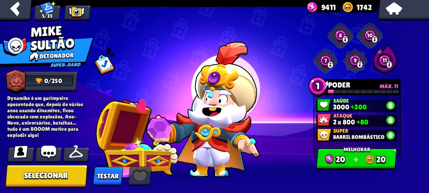CONTA DE BRAWL STARS COM MORTIS 2400+ TROFÉUS E ENTRE OUTROS UPADOS APROVEITE!!