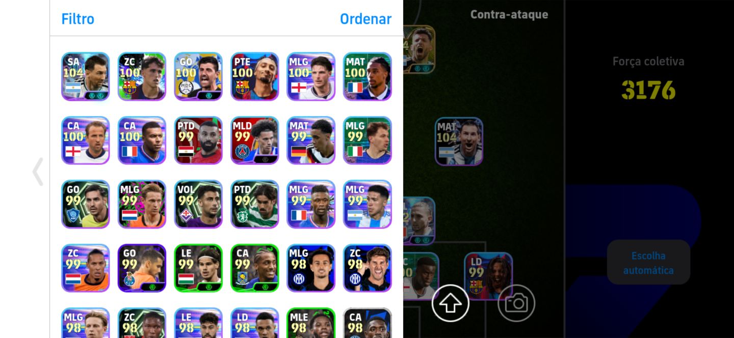 CONTA eFOOTBALL MOBILE | FORÇA 3176 | MESSI, NEYMAR E CRAQUES ESPECIAIS