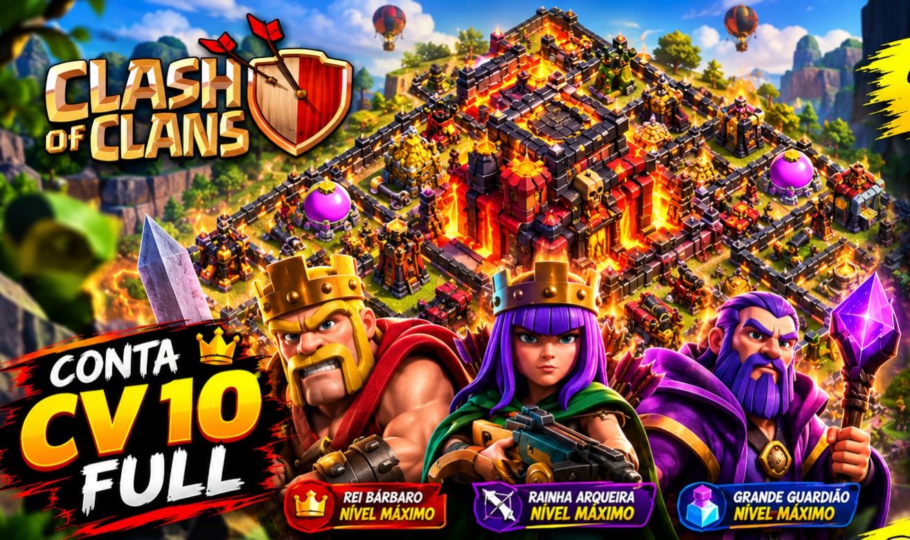 COC CV 10 FULL À VENDA! Conta com Defesas e tropas evoluídas!