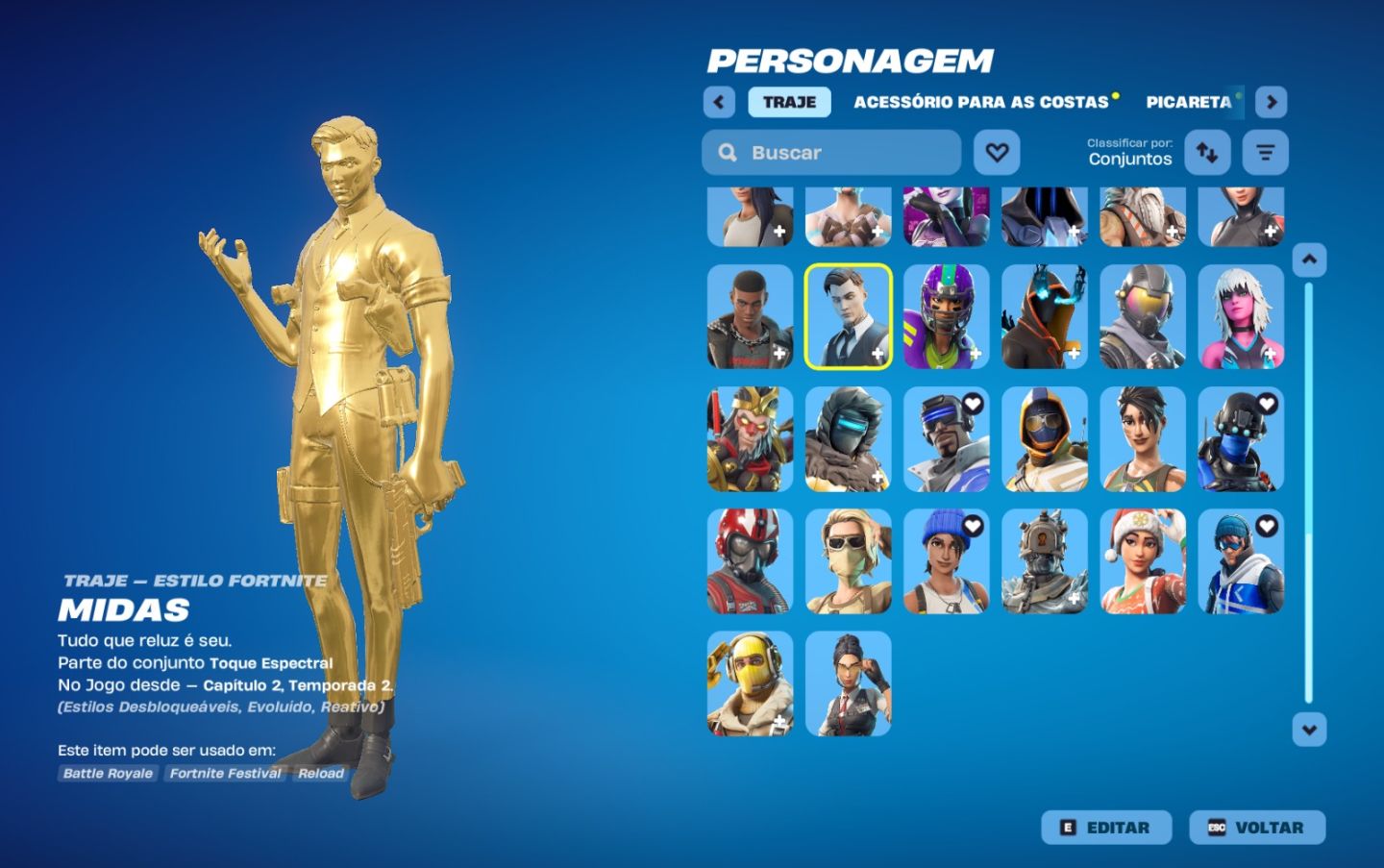CONTA FN RARA | PASSES 4, 5, 6, 7, 8, 12, 19 + SKINS PSN e DANÇAS ANTIGAS etc...